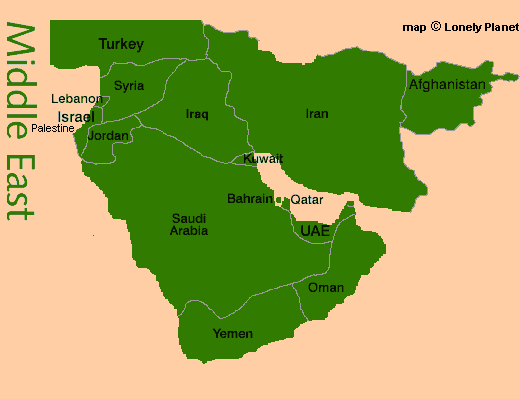 map of Middle East