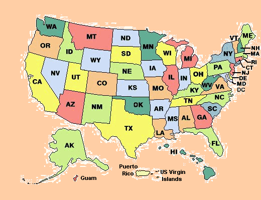 map of USA