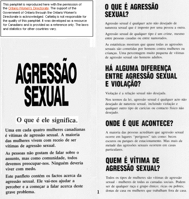 Portuguese pamphlet page 1