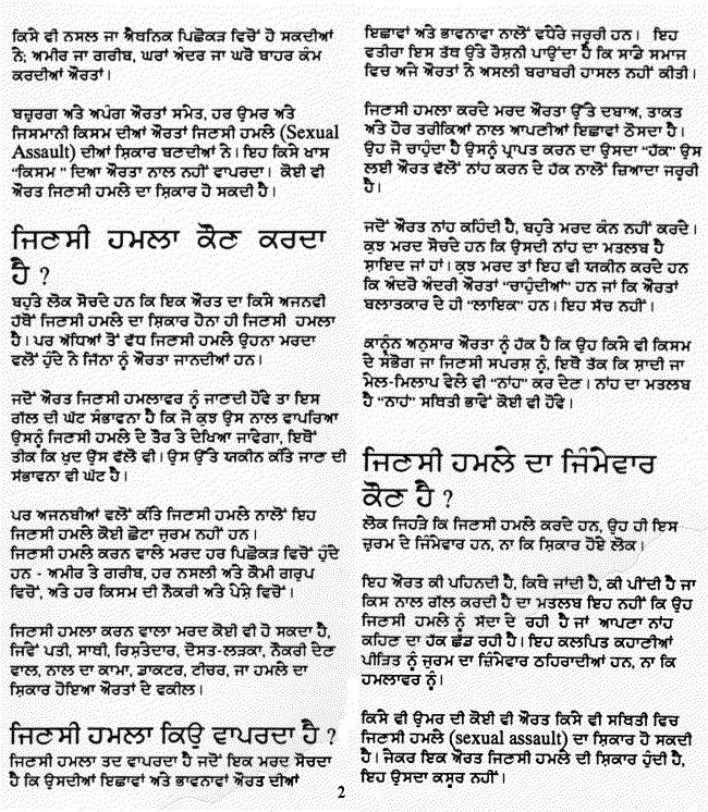 Punjabi pamphlet page 2
