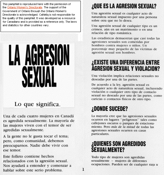 Spanish pamphlet page 1